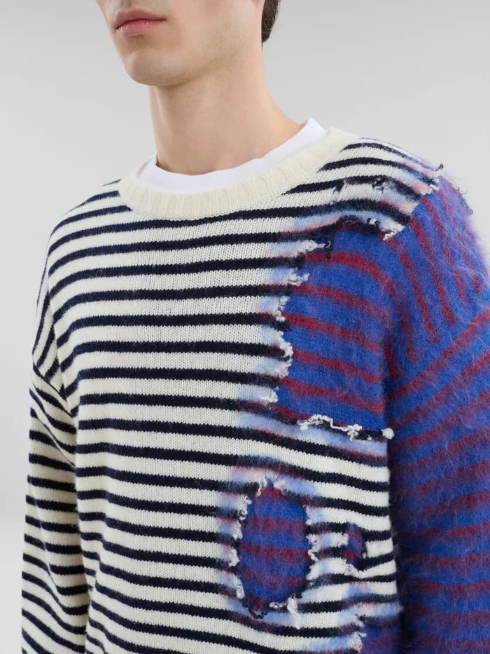 Multicolour Striped Woolmohair Twoinone Jumper Men Marni Knitwear