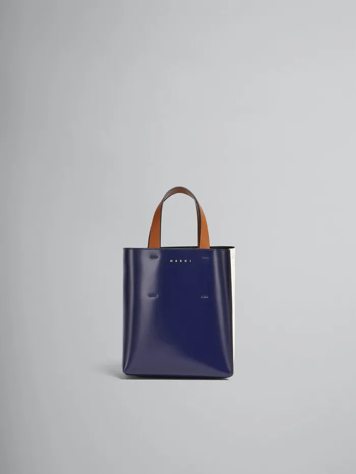MUSEO Mini Bag In Blue And White Leather Women Marni Tote Bags