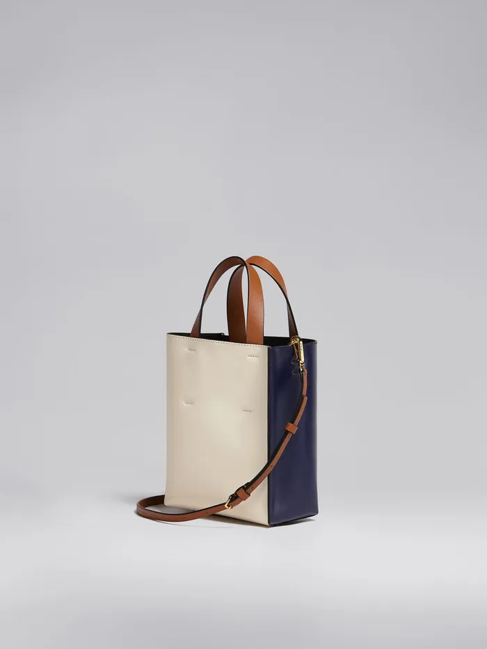 MUSEO Mini Bag In Blue And White Leather Women Marni Tote Bags