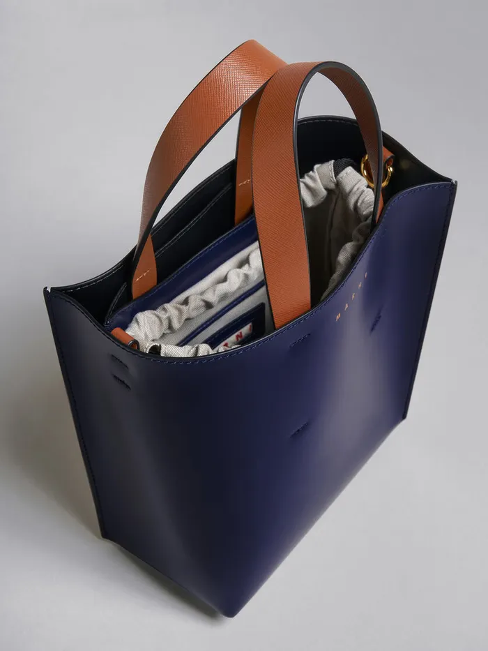 MUSEO Mini Bag In Blue And White Leather Women Marni Tote Bags