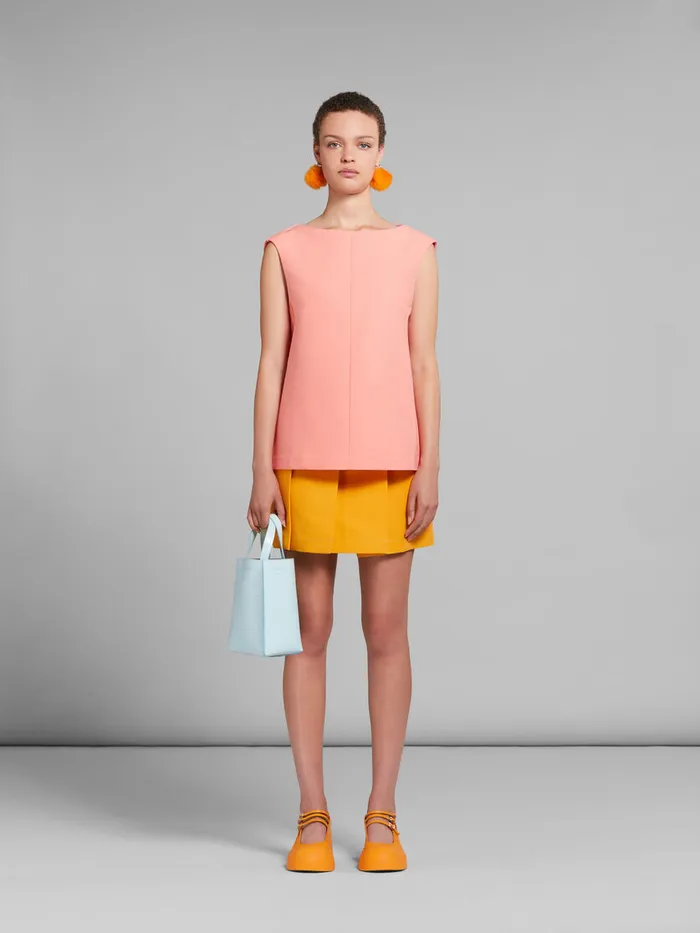Museo Mini Bag In Light Blue Leather Women Marni Crossbody Bags