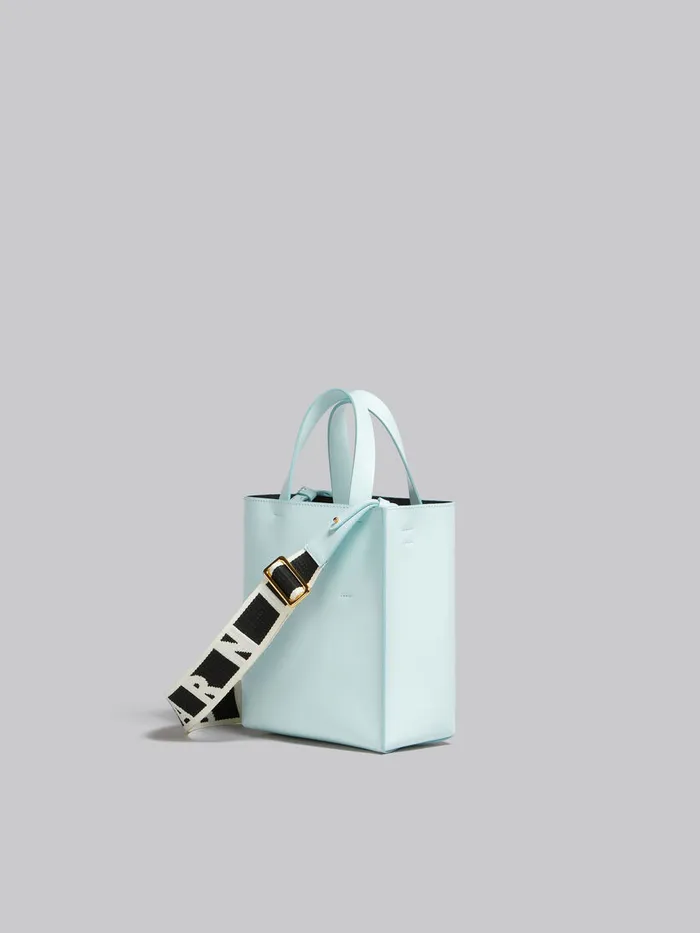 Museo Mini Bag In Light Blue Leather Women Marni Crossbody Bags