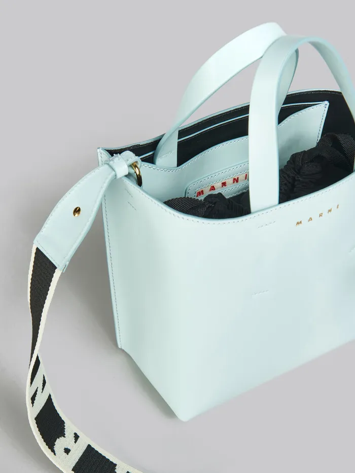 Museo Mini Bag In Light Blue Leather Women Marni Crossbody Bags