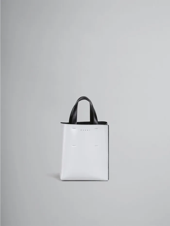 MUSEO Mini Bag In White And Black Leather Women Marni Tote Bags