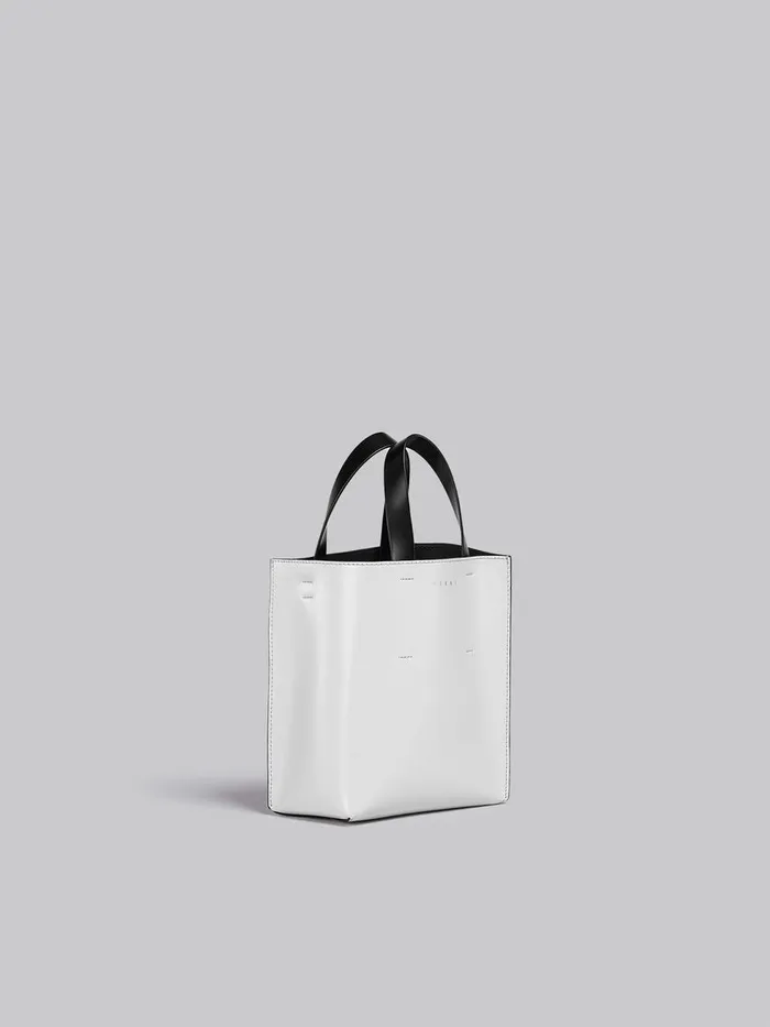 MUSEO Mini Bag In White And Black Leather Women Marni Tote Bags