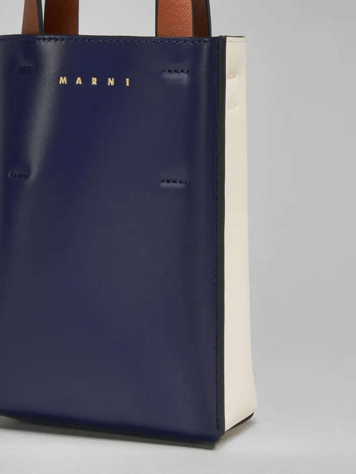 MUSEO Nano Bag In Blue And White Leather Women Marni Tote Bags