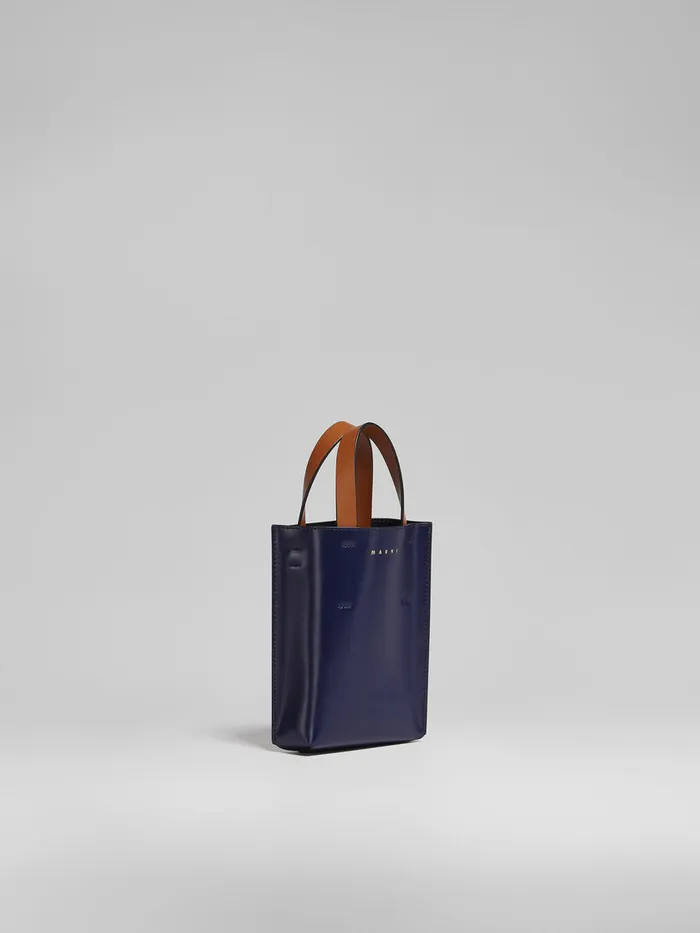 MUSEO Nano Bag In Blue And White Leather Women Marni Tote Bags