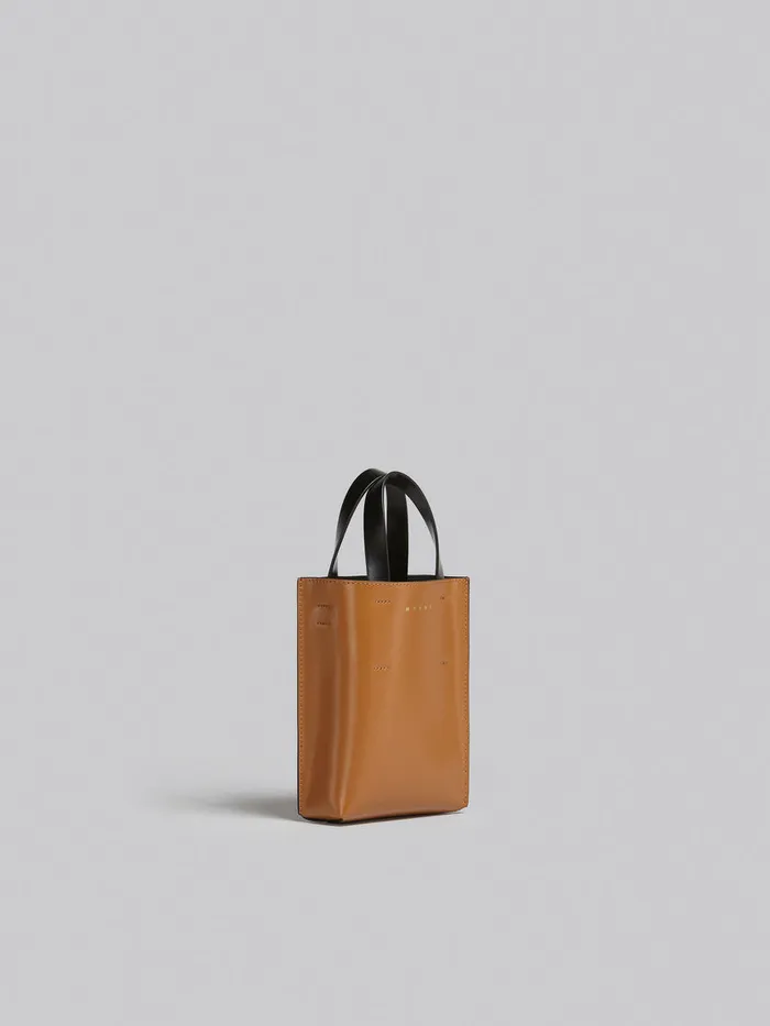 Museo Nano Bag In Brown And Black Leather Women Marni Tote Bags