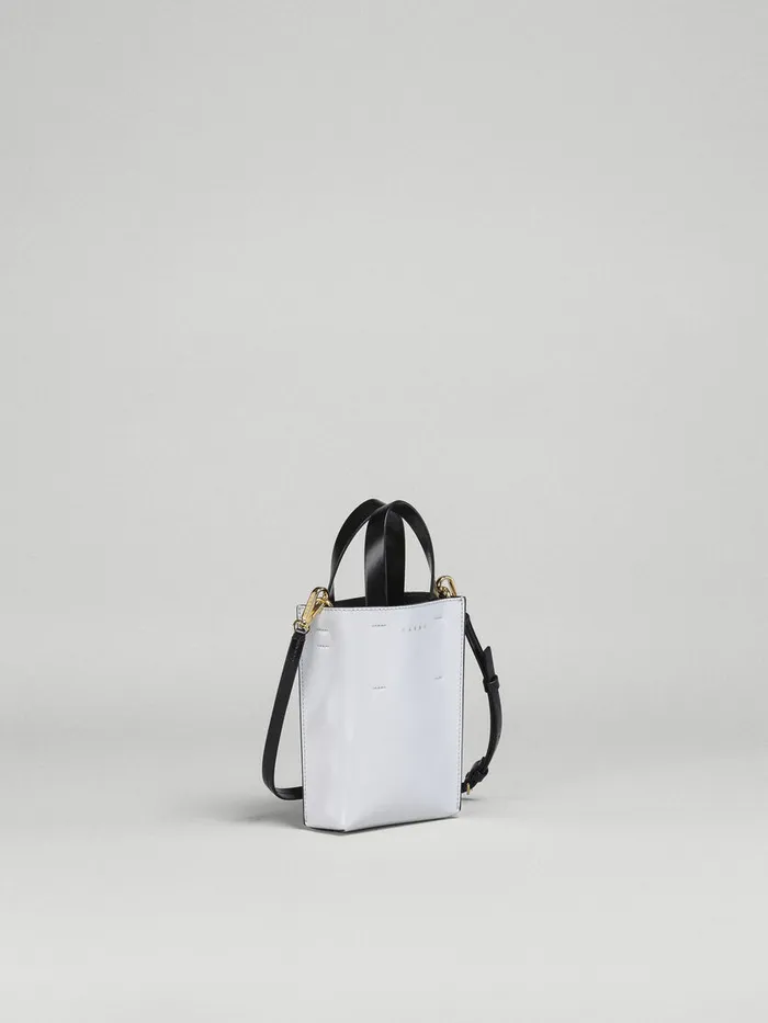 MUSEO Nano Bag In White And Black Leather Women Marni Crossbody Bags