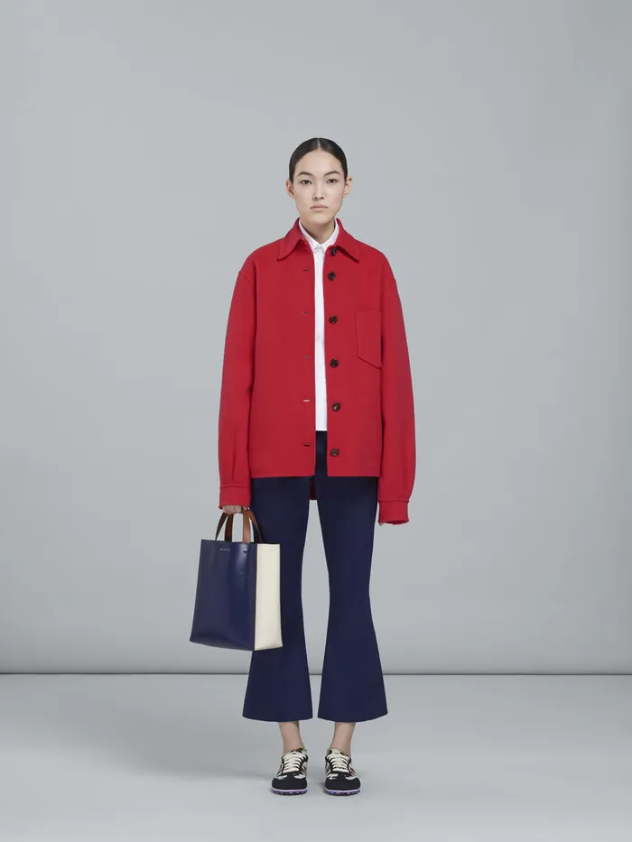 MUSEO Small Bag In Blue And White Leather Women Marni Tote Bags