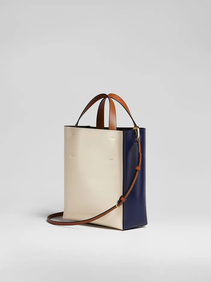 MUSEO Small Bag In Blue And White Leather Women Marni Tote Bags