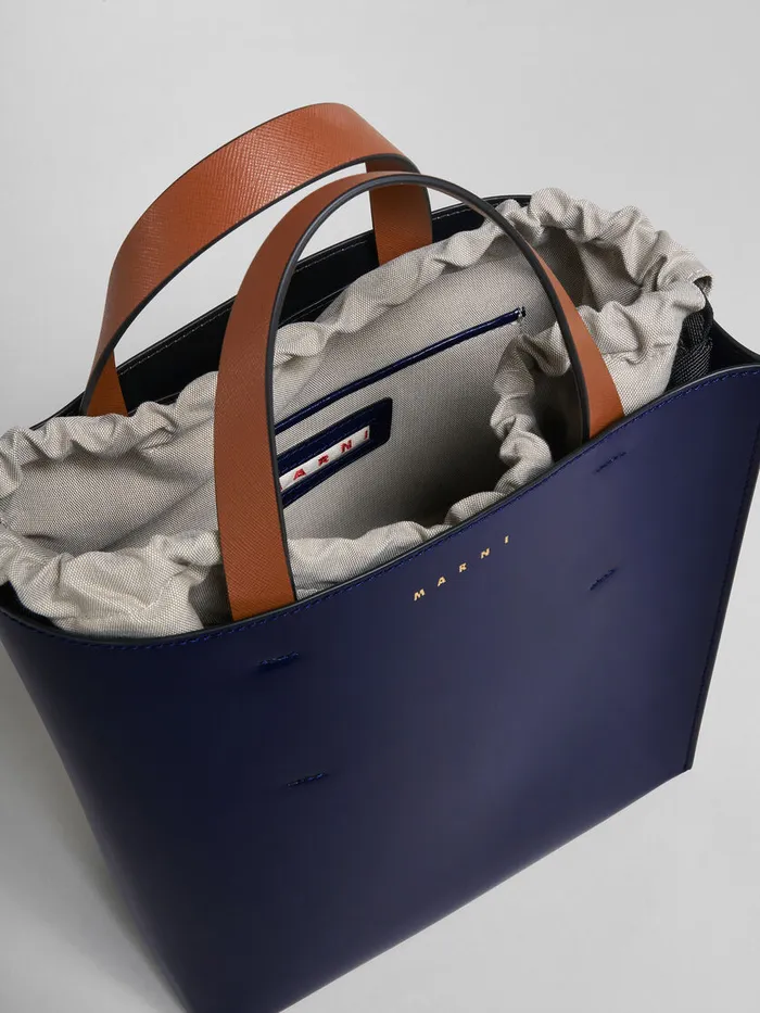 MUSEO Small Bag In Blue And White Leather Women Marni Tote Bags