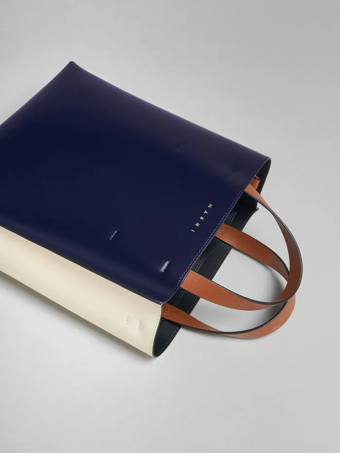MUSEO Small Bag In Blue And White Leather Women Marni Tote Bags