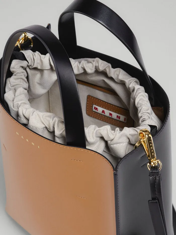MUSEO Small Bag In Brown And Black Leather Women Marni Tote Bags