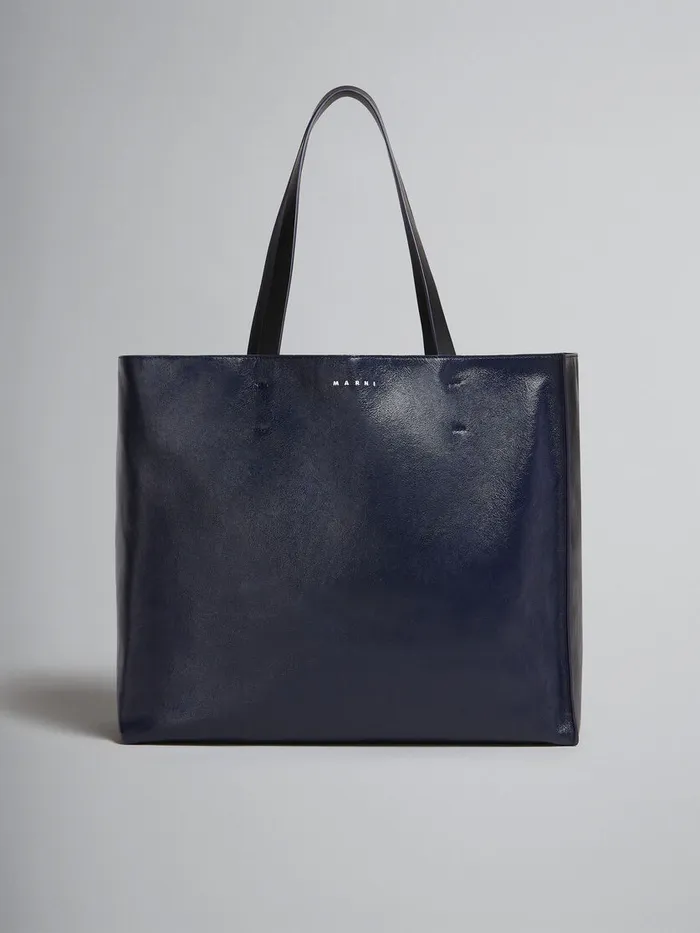 Museo Soft Bag In Blue And Black Leather Men Marni Tote Bags