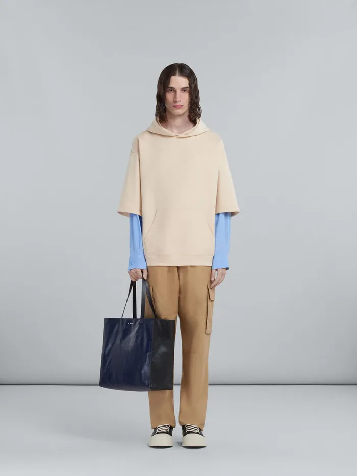 Museo Soft Bag In Blue And Black Leather Men Marni Tote Bags