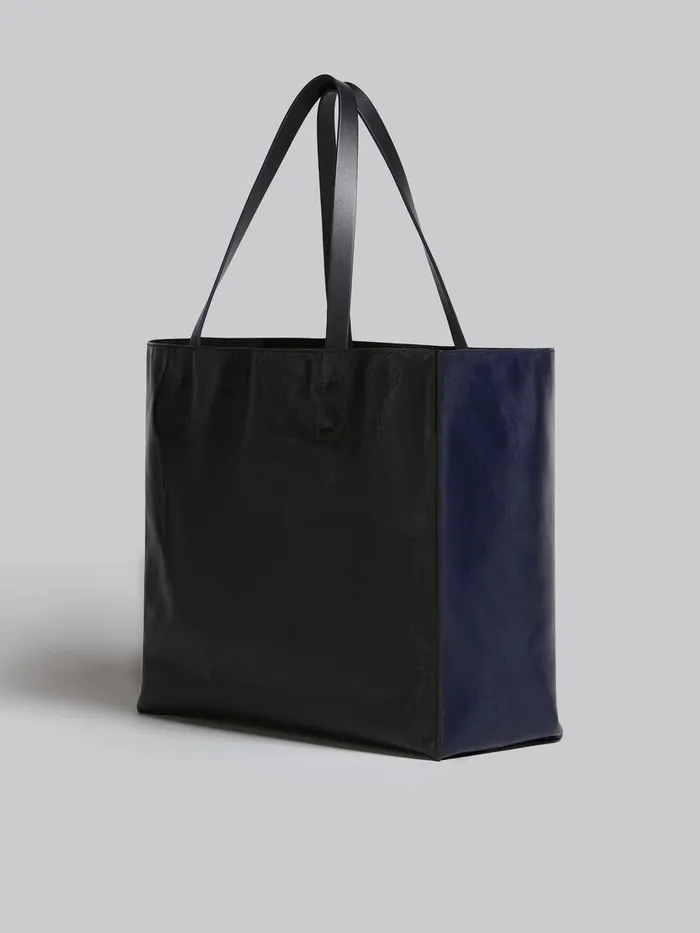 Museo Soft Bag In Blue And Black Leather Men Marni Tote Bags