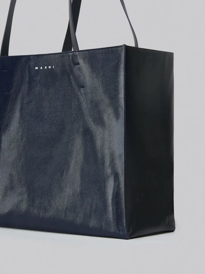 Museo Soft Bag In Blue And Black Leather Men Marni Tote Bags