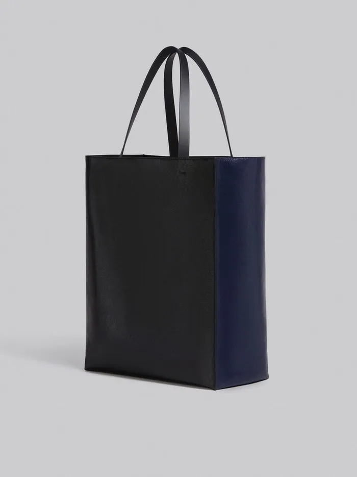 Museo Soft Large Bag In Black And Blue Leather Men Marni Tote Bags