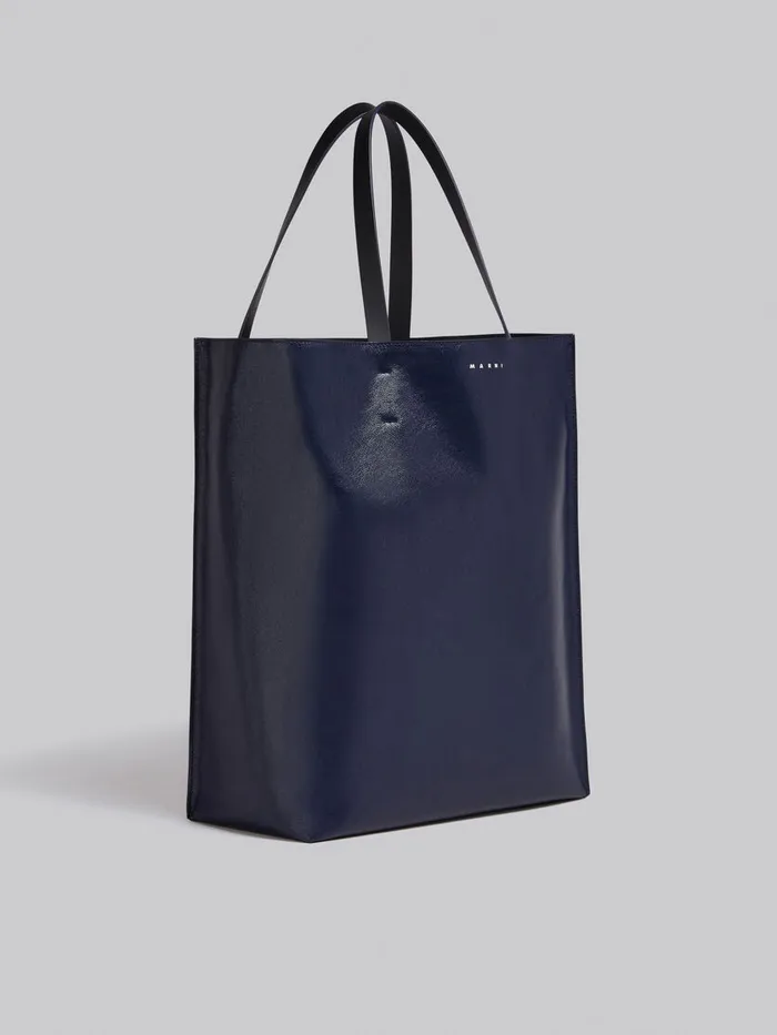 Museo Soft Large Bag In Black And Blue Leather Men Marni Tote Bags