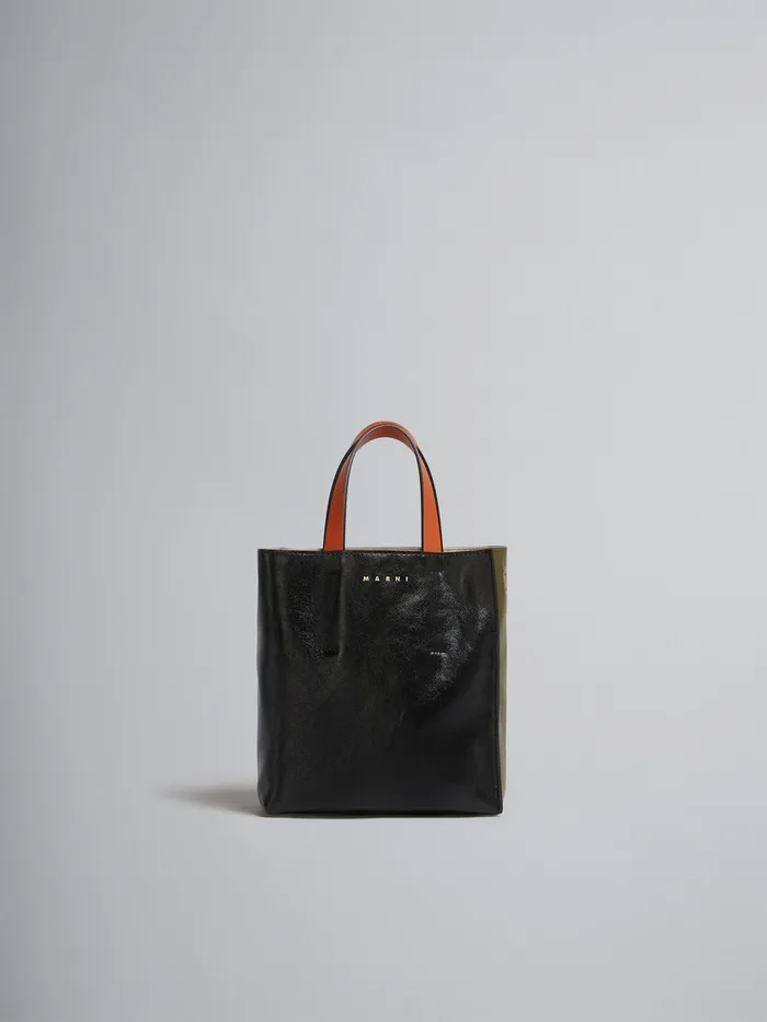 MUSEO SOFT Mini Bag In Black And Green Leather Women Marni Tote Bags