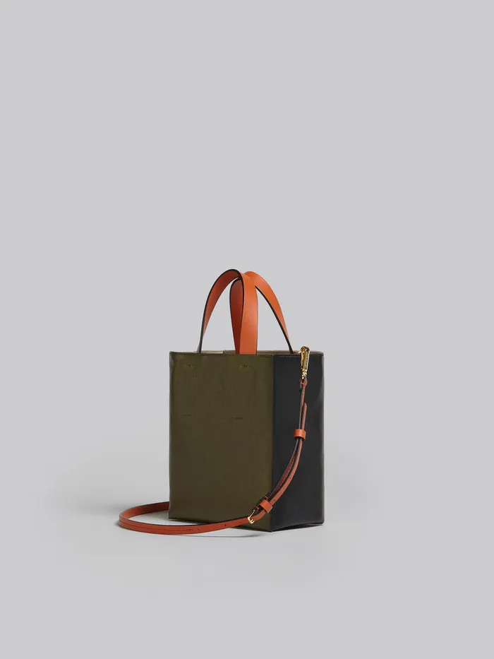 MUSEO SOFT Mini Bag In Black And Green Leather Women Marni Tote Bags