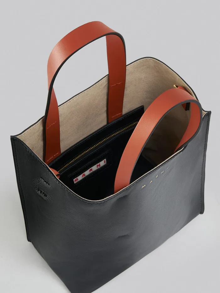 MUSEO SOFT Mini Bag In Black And Green Leather Women Marni Tote Bags