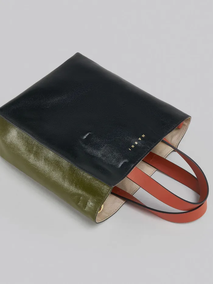 MUSEO SOFT Mini Bag In Black And Green Leather Women Marni Tote Bags