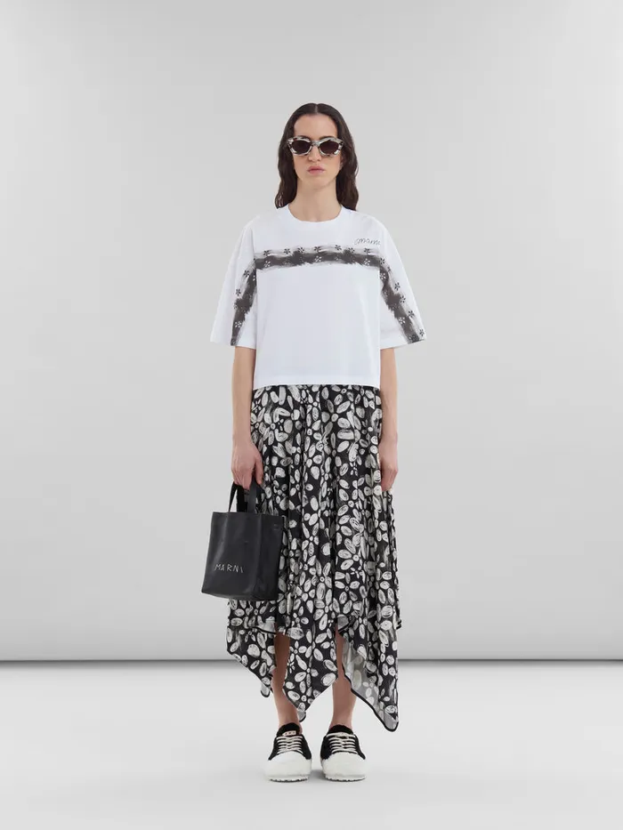 Museo Soft Mini Bag In Black Leather With Marni Mending Women Marni Tote Bags
