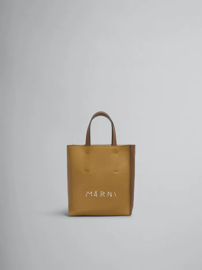 Museo Soft Mini Bag In Brown Colourblock Leather With Marni Mending Women Marni Tote Bags Museo Soft Mini Bag In Brown Colourblock Leather With Marni Mending Women Marni Tote Bags