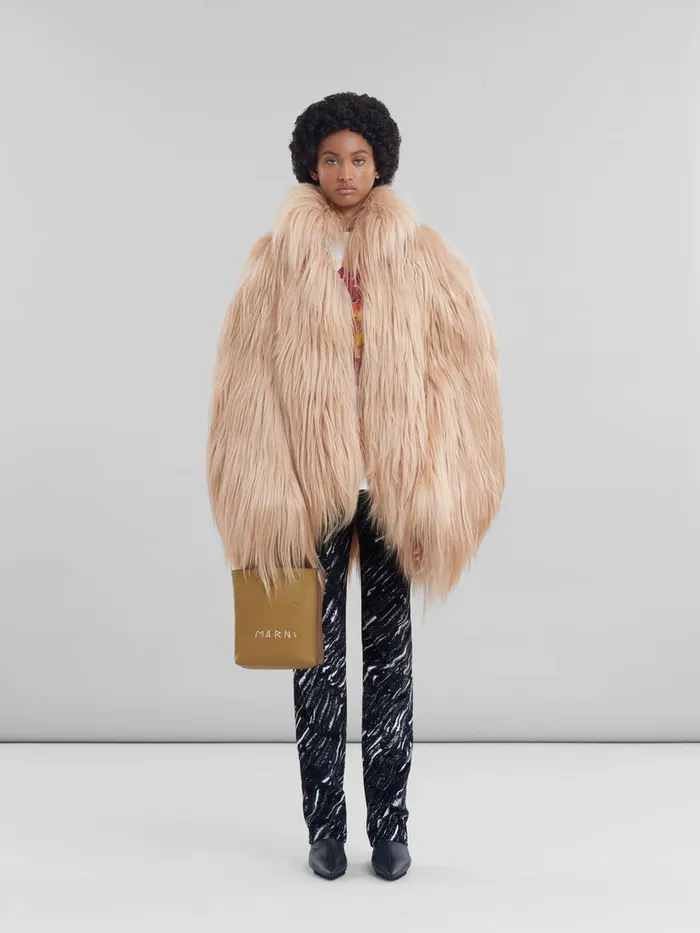 Museo Soft Mini Bag In Brown Colourblock Leather With Marni Mending Women Marni Tote Bags