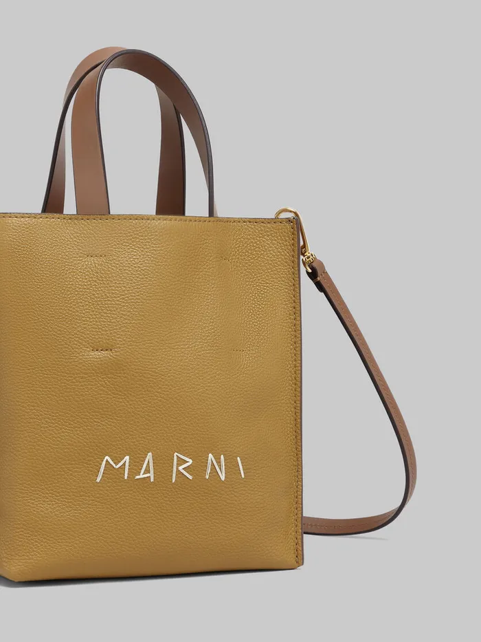 Museo Soft Mini Bag In Brown Colourblock Leather With Marni Mending Women Marni Tote Bags