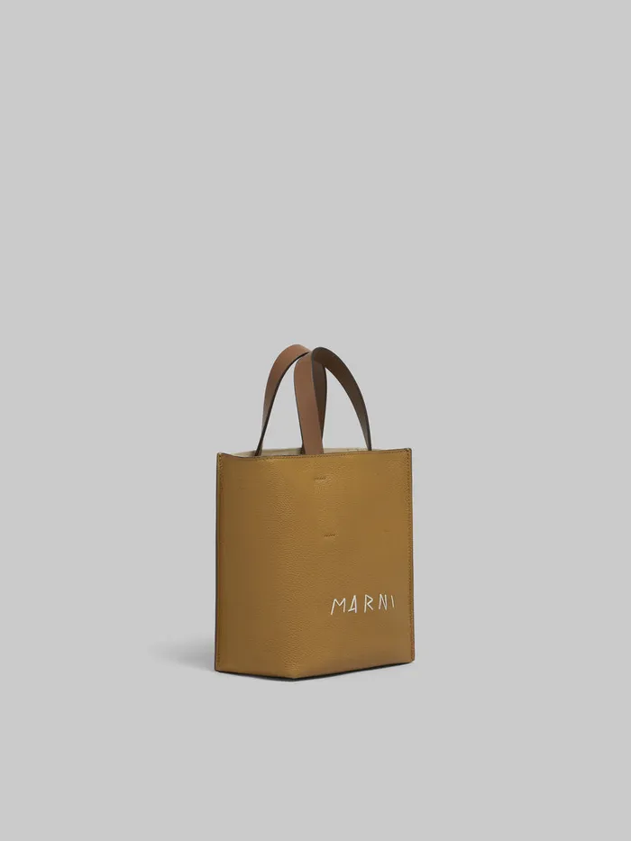 Museo Soft Mini Bag In Brown Colourblock Leather With Marni Mending Women Marni Tote Bags