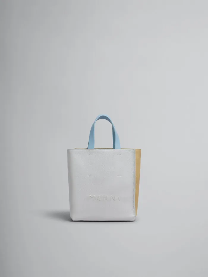 Museo Soft Mini Bag In Grey Beige And Blue Leather With Marni Mending Women Marni Tote Bags Museo Soft Mini Bag In Grey Beige And Blue Leather With Marni Mending Women Marni Tote Bags