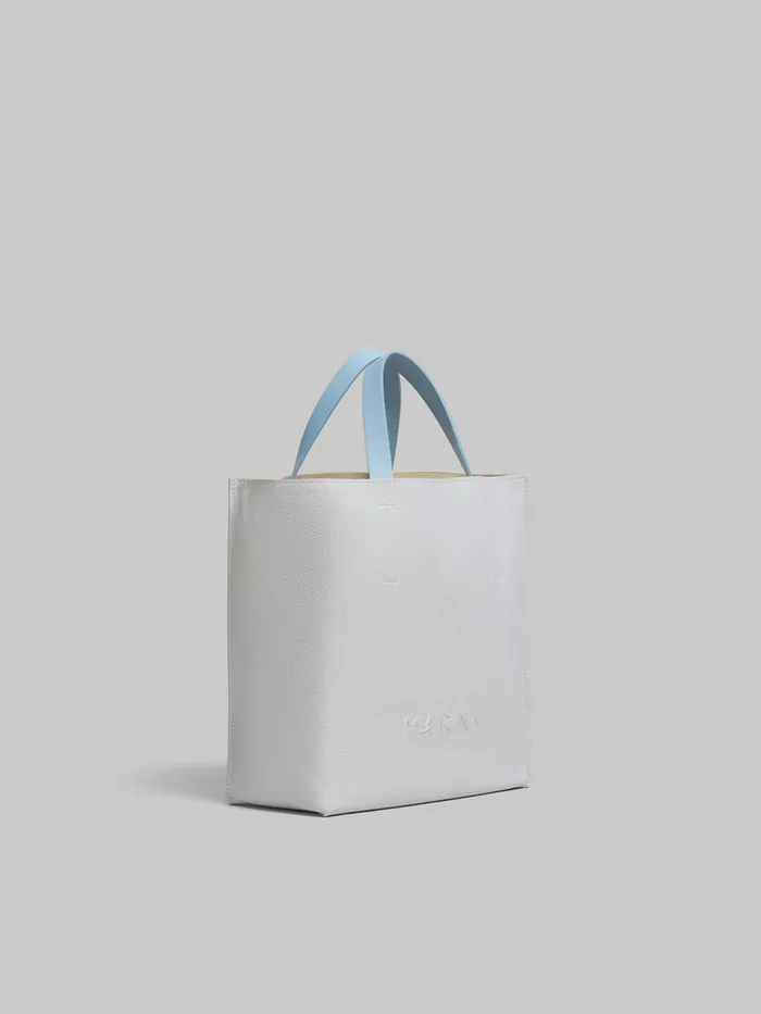 Museo Soft Mini Bag In Grey Beige And Blue Leather With Marni Mending Women Marni Tote Bags