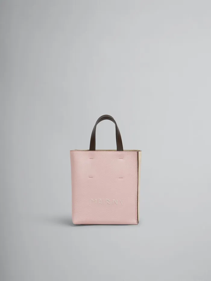 Museo Soft Mini Bag In Pink Colourblock Leather With Marni Mending Women Marni Tote Bags Museo Soft Mini Bag In Pink Colourblock Leather With Marni Mending Women Marni Tote Bags