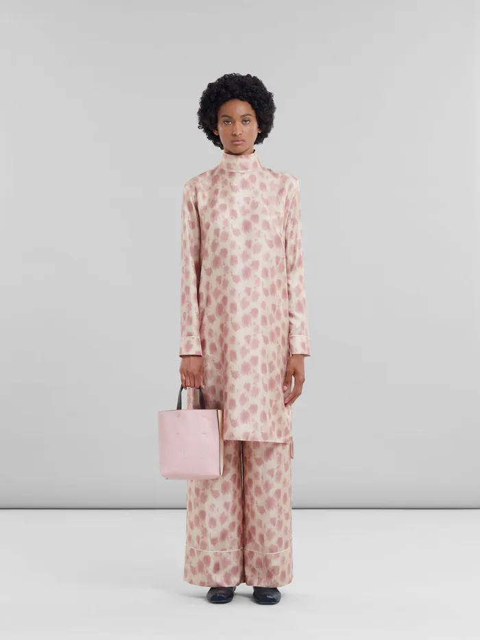 Museo Soft Mini Bag In Pink Colourblock Leather With Marni Mending Women Marni Tote Bags
