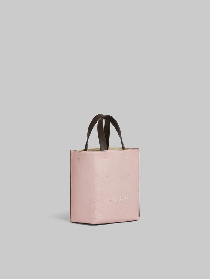 Museo Soft Mini Bag In Pink Colourblock Leather With Marni Mending Women Marni Tote Bags