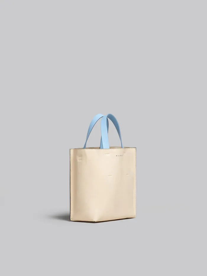 Museo Soft Mini Bag In White Brown And Light Blue Leather Women Marni Tote Bags