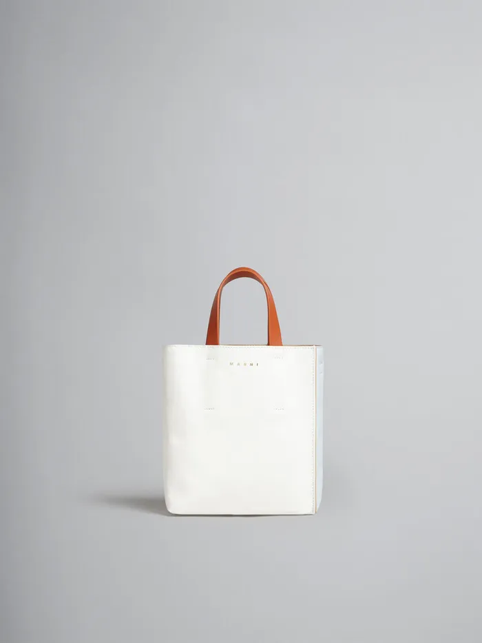 Museo Soft Mini Bag In White Light Blue And Orange Leather Women Marni Tote Bags Museo Soft Mini Bag In White Light Blue And Orange Leather Women Marni Tote Bags
