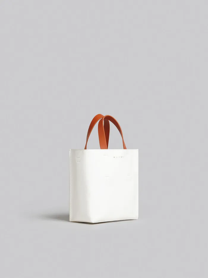 Museo Soft Mini Bag In White Light Blue And Orange Leather Women Marni Tote Bags