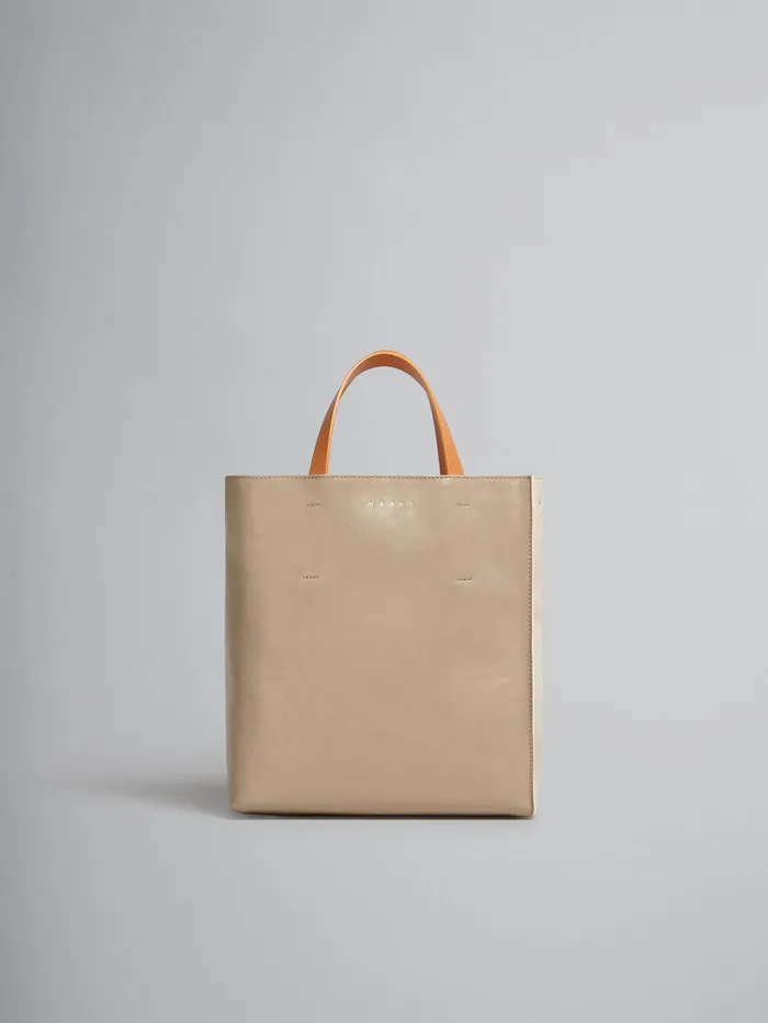 Museo Soft Small Bag In Greygreen And Beige Leather Women Marni Tote Bags