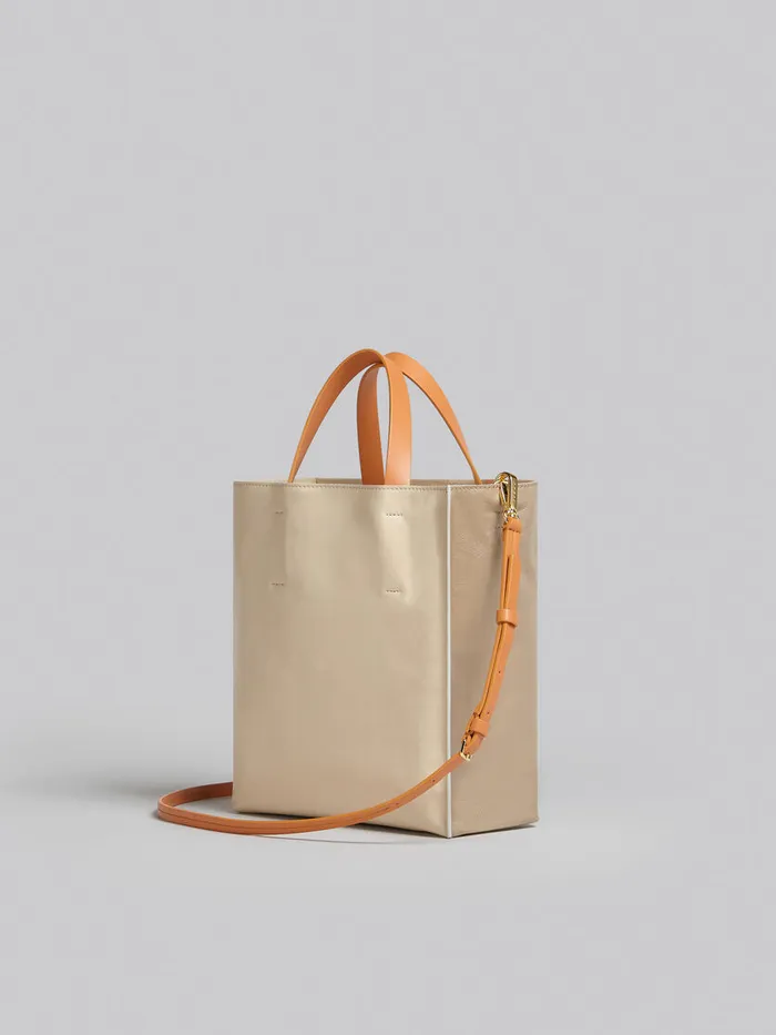 Museo Soft Small Bag In Greygreen And Beige Leather Women Marni Tote Bags