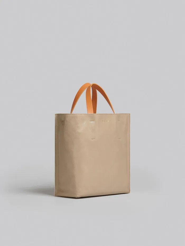 Museo Soft Small Bag In Greygreen And Beige Leather Women Marni Tote Bags