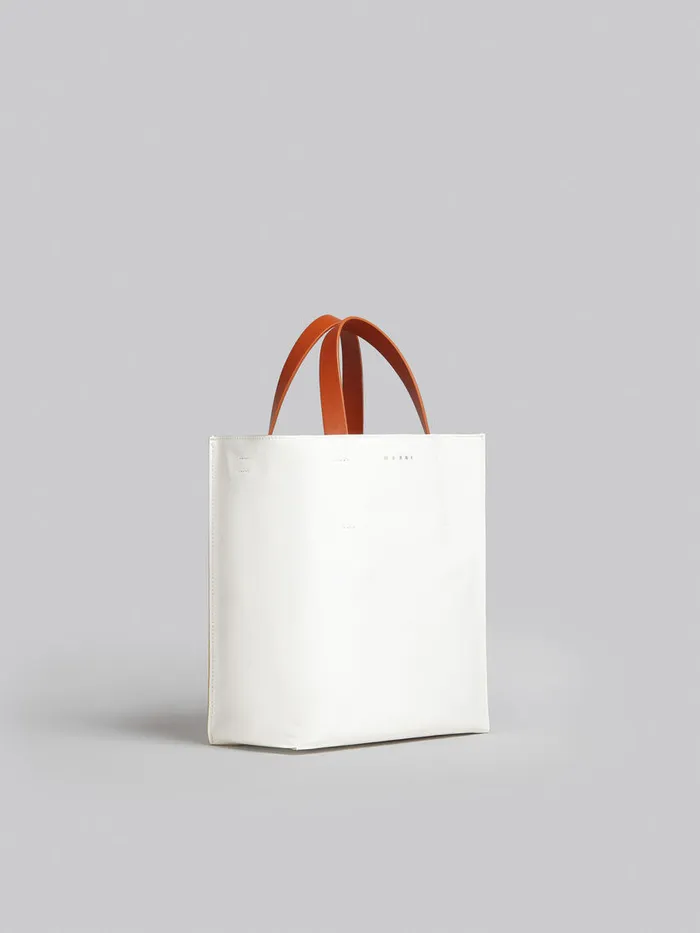 Museo Soft Small Bag In White And Light Blue Leather Women Marni Tote Bags