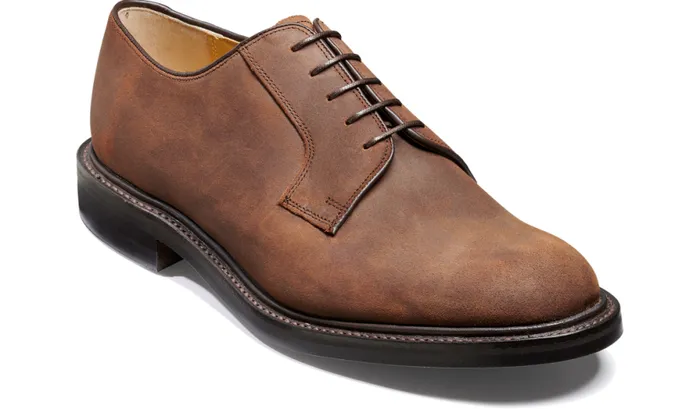 Nairn 8211 Brown Waxy Suede Mens Barker Shoes Derbys