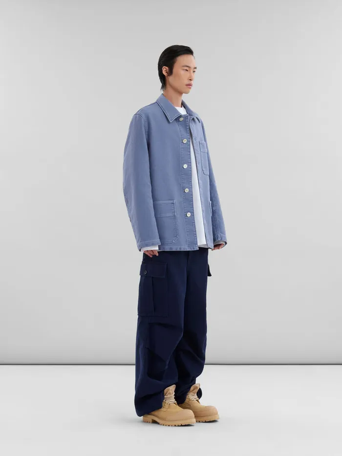 Navy Organic Moleskin Cargo Pants Men Marni Pants