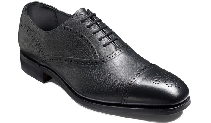 Newent 8211 Black Deerskin Mens Barker Shoes Oxfords