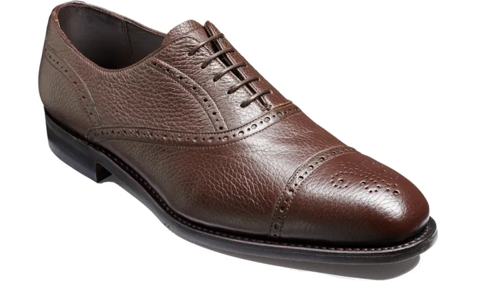 Newent 8211 Dark Brown Deerskin Mens Barker Shoes Oxfords