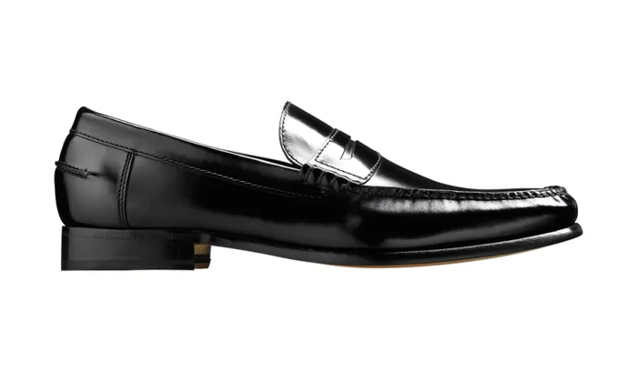 Newington 8211 Black HiShine Mens Barker Shoes Loafers